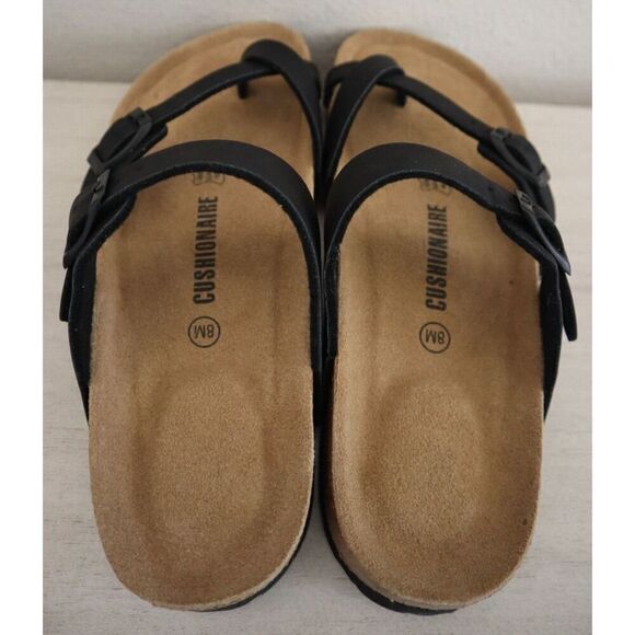 Cushionaire 779601 Women's Sz 8M Black Luna Cork Footbed Sandals SIB - Picture 12 of 13